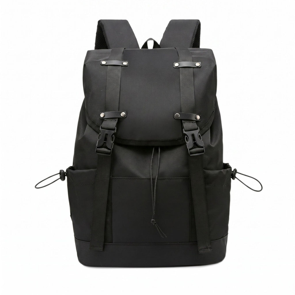 Large Flap Backpack with Drawstring Closure Buckle Straps Side Pockets and Padded Shoulder Straps