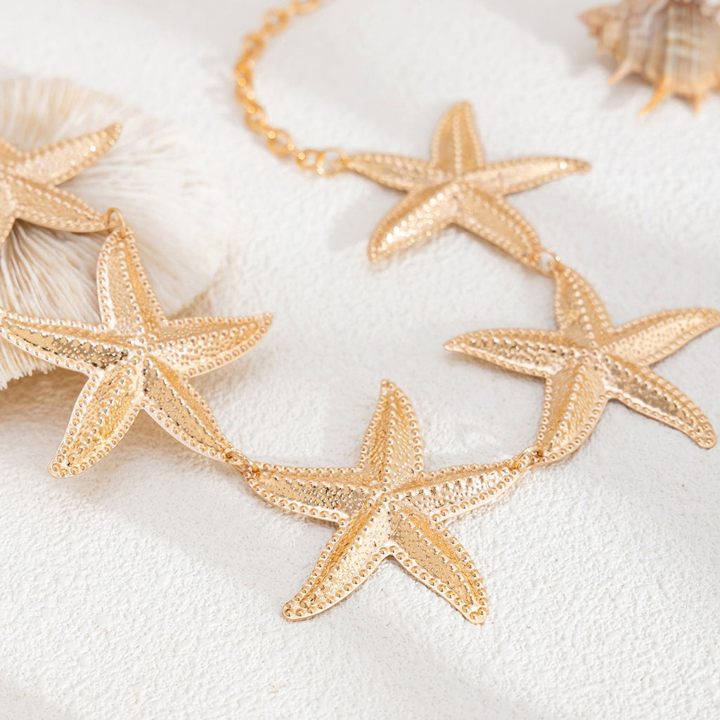 Starfish Metal Waist Chain Adjustable Beach Body Belt Ocean Inspired Waist Jewelry
