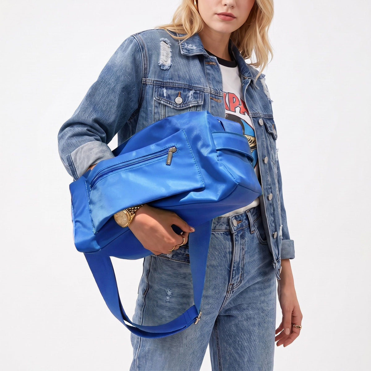 Shoulder Bag Adjustable Strap Multi Pocket Casual Crossbody Bag