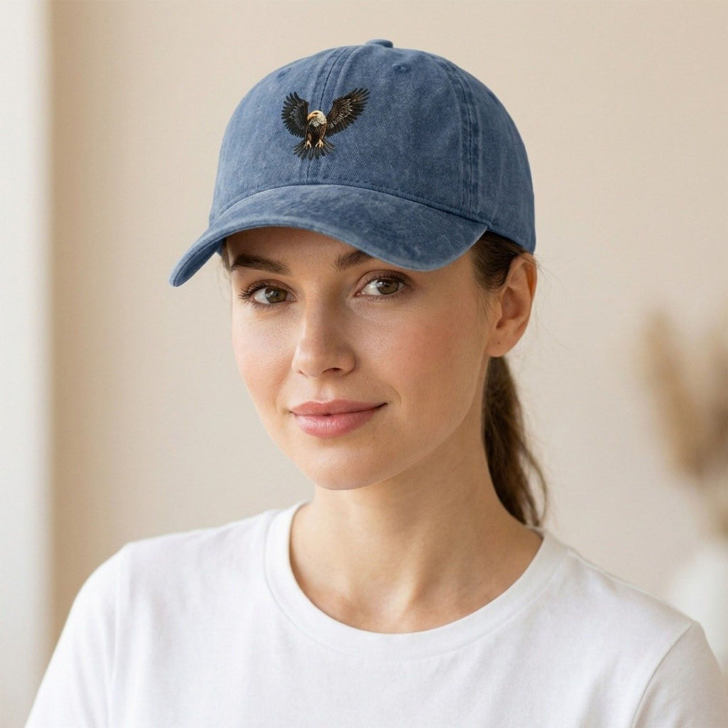 Anna-Kaci Women's Cotton Baseball Cap with Eagle Embroidery Adjustable Strap Casual Everyday Hat