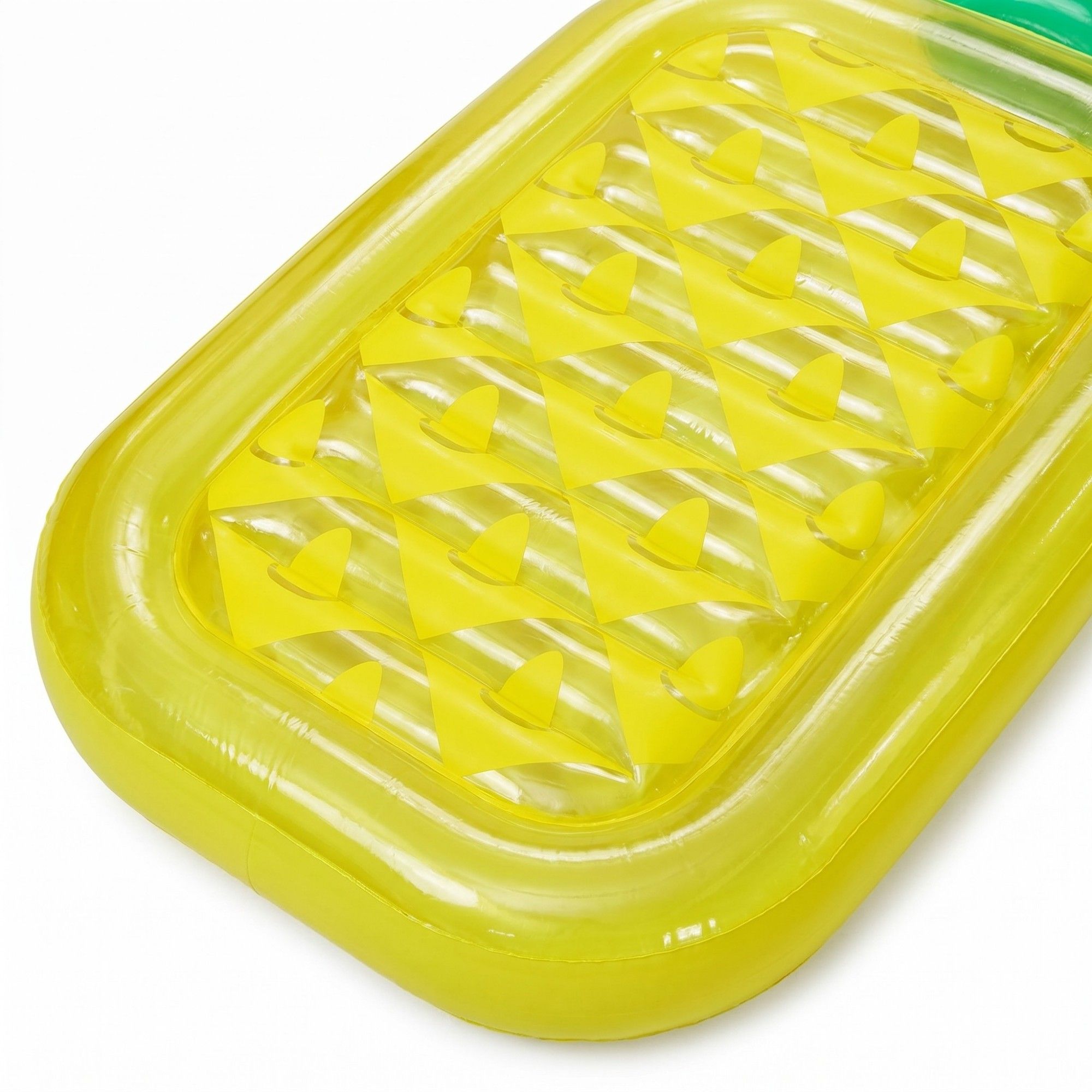 Pineapple-Shaped Inflatable Pool Float with Textured Lounge Surface Durable PVC Raft Float for Pool Beach Lake 70.8x31in