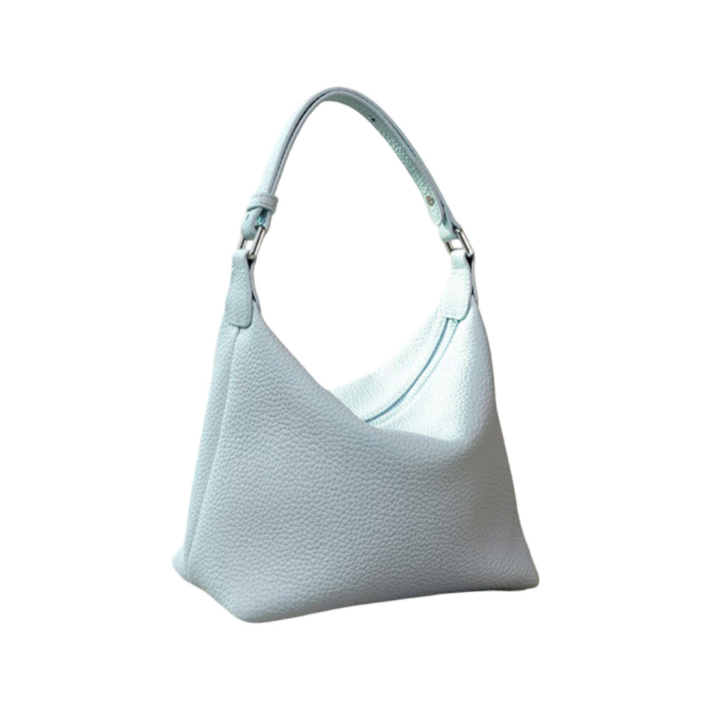 Pebbled Leather Hobo Shoulder Bag with Adjustable Strap and Convertible Crossbody Design