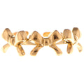 Gold Tone Bow Design Adjustable Fashion Ring with Triple Bow Accents