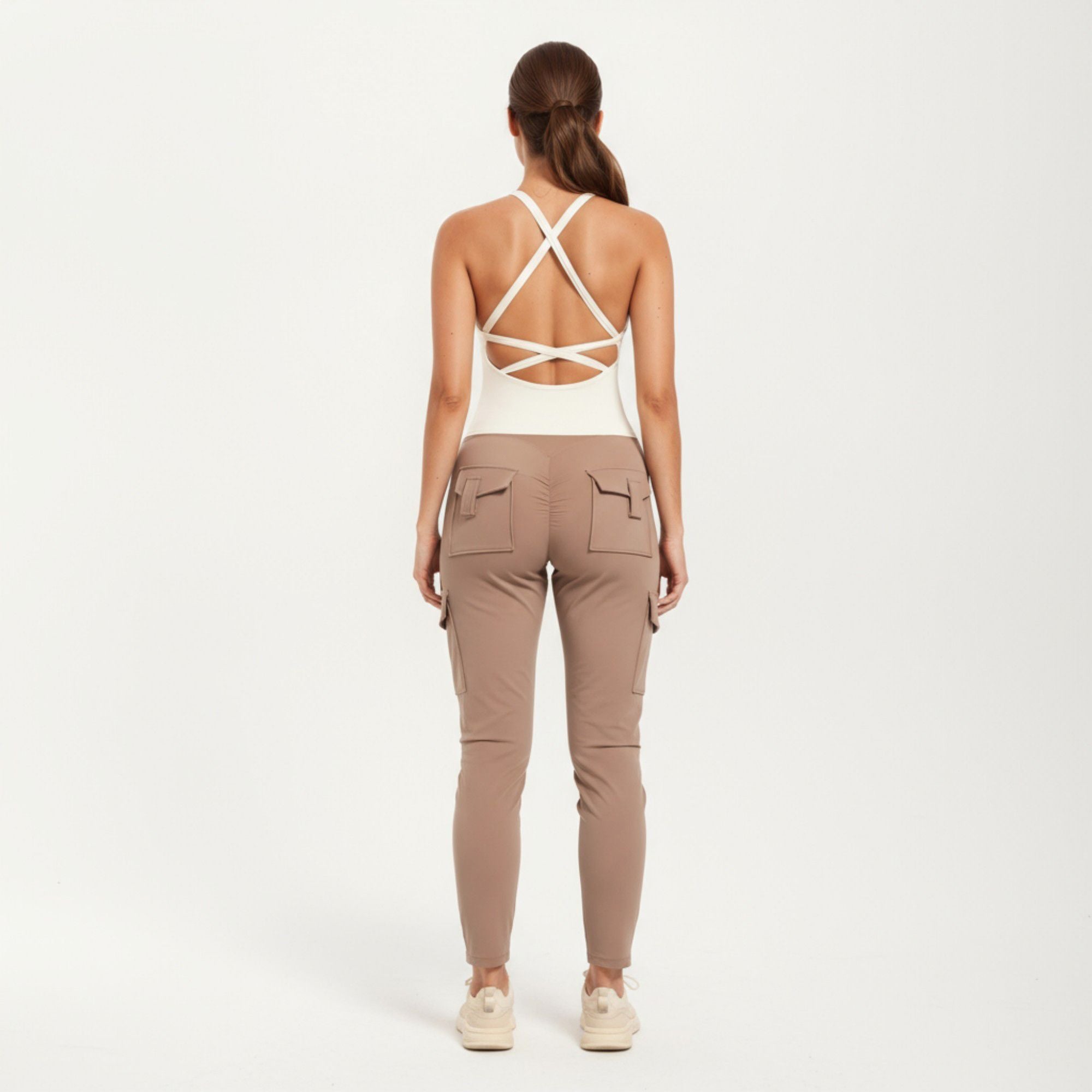 Anna-Kaci Active Women's Fitted Strappy Back Tank Top with Scoop Neck and Cross Back Design