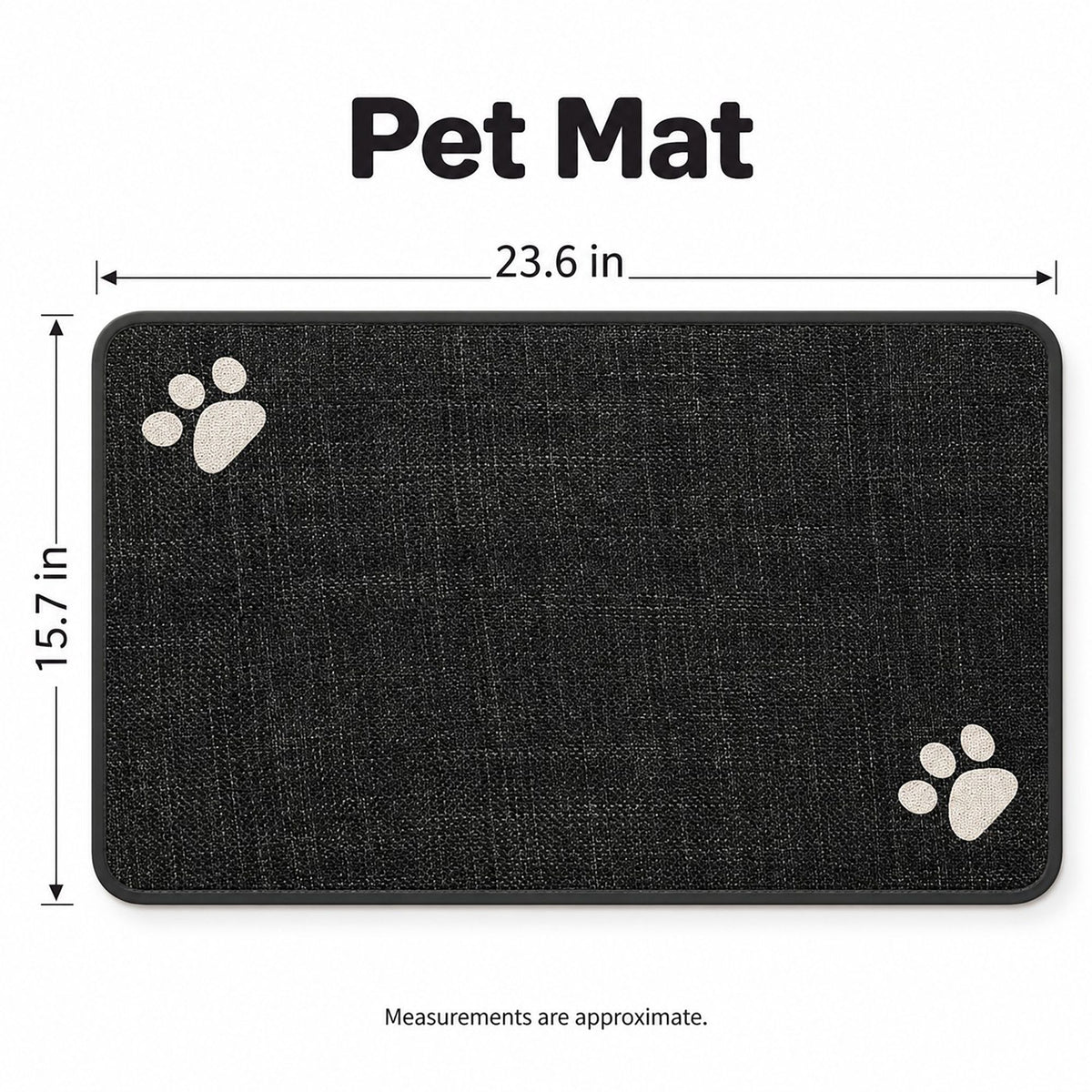 Absorbent Paw Print Pet Mat with Non Slip Backing