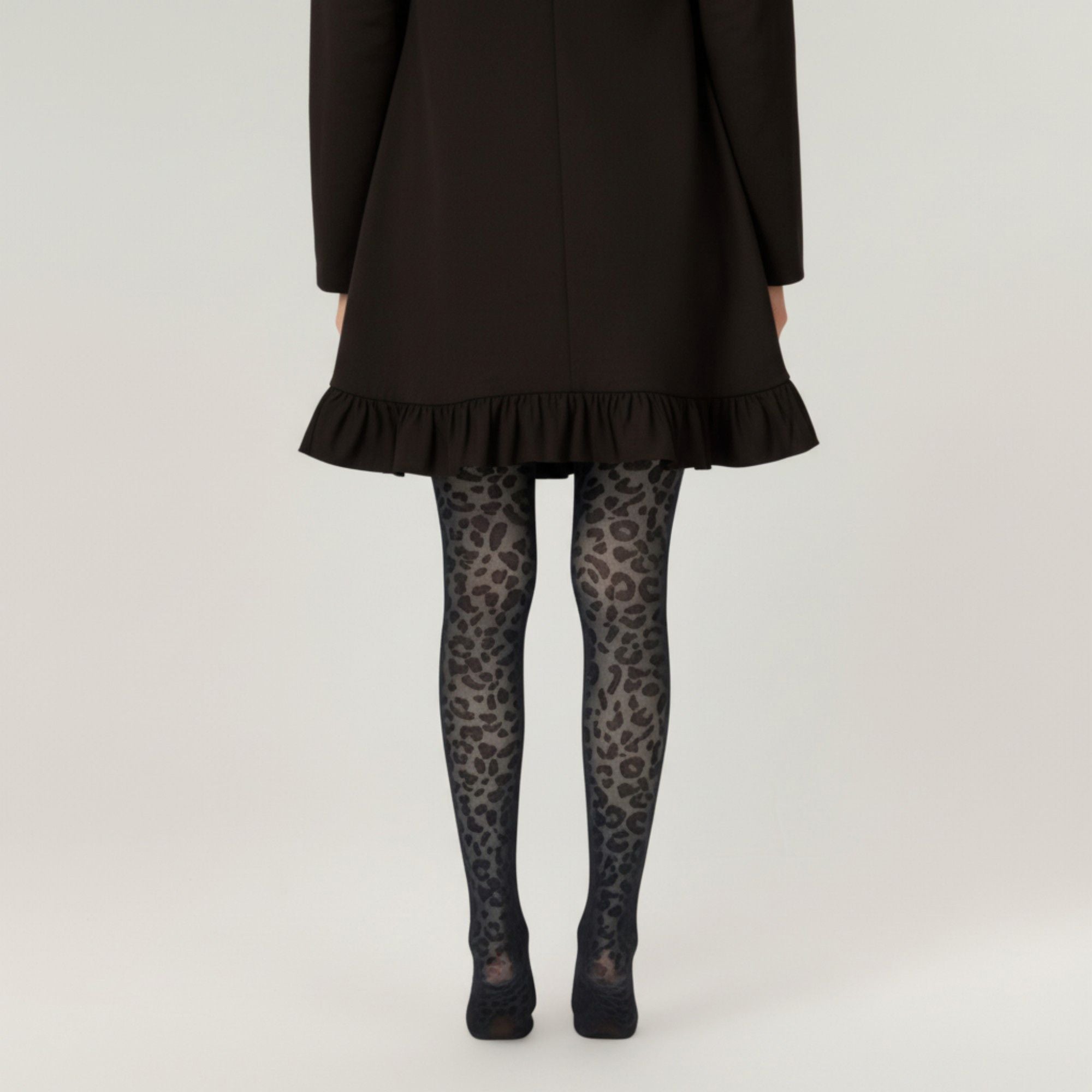 Anna-Kaci 2pcs Women's Full Length Tights with Leopard Print Pattern and Soft Stretch Fit for Bold Textured Feminine Legwear Styling