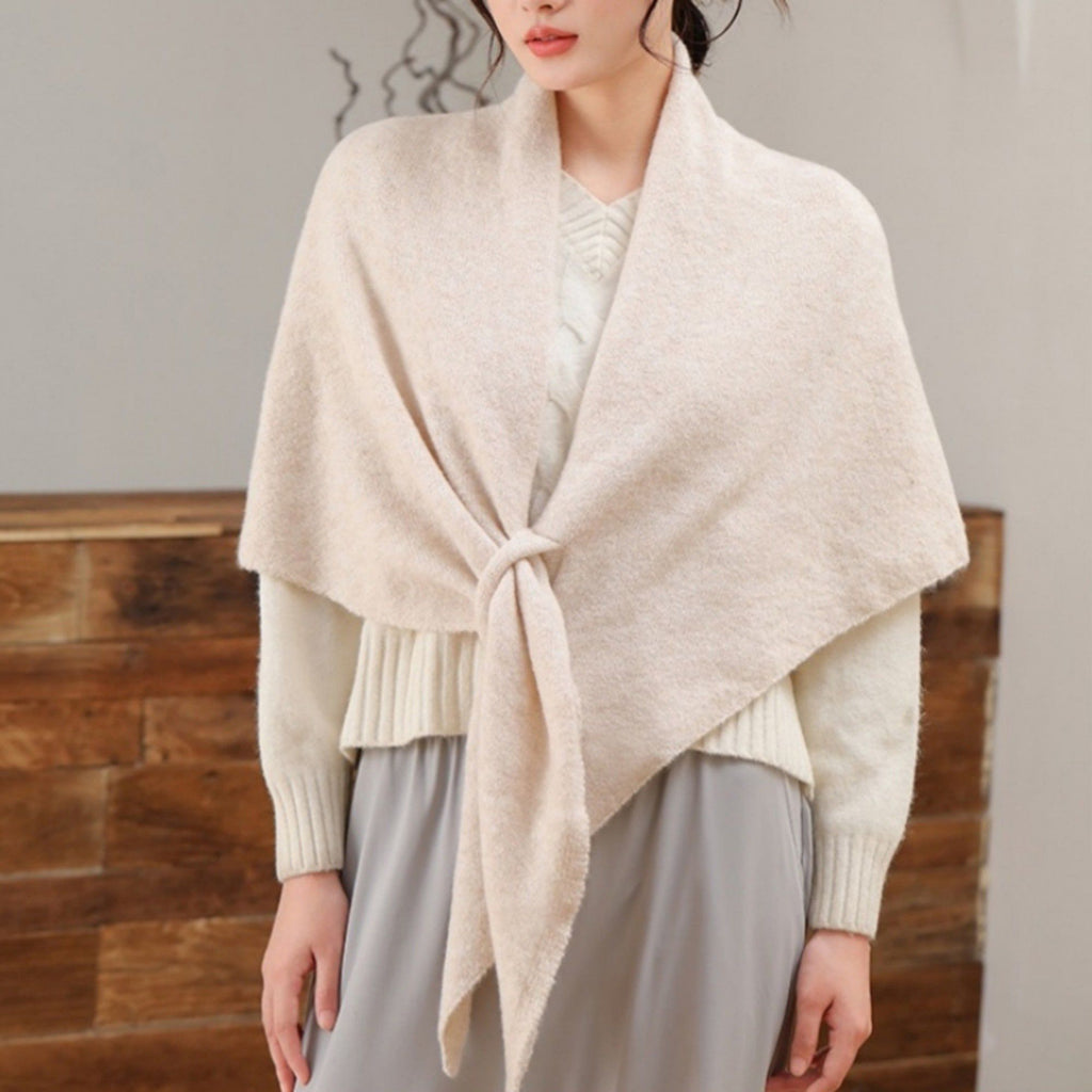 Anna-Kaci Women's Soft Solid Knit Scarf with Draped Shape, Smooth Textured Finish, and Versatile Wrap Styling Design 68.5x45.5x28.5in