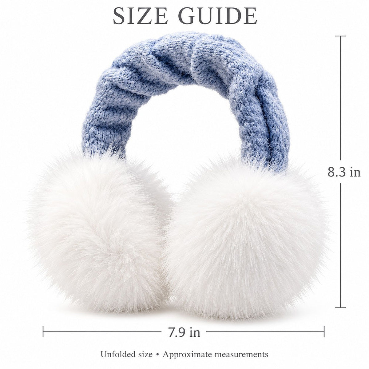 Cable Knit Foldable Winter Earmuffs with Plush Ear Covers