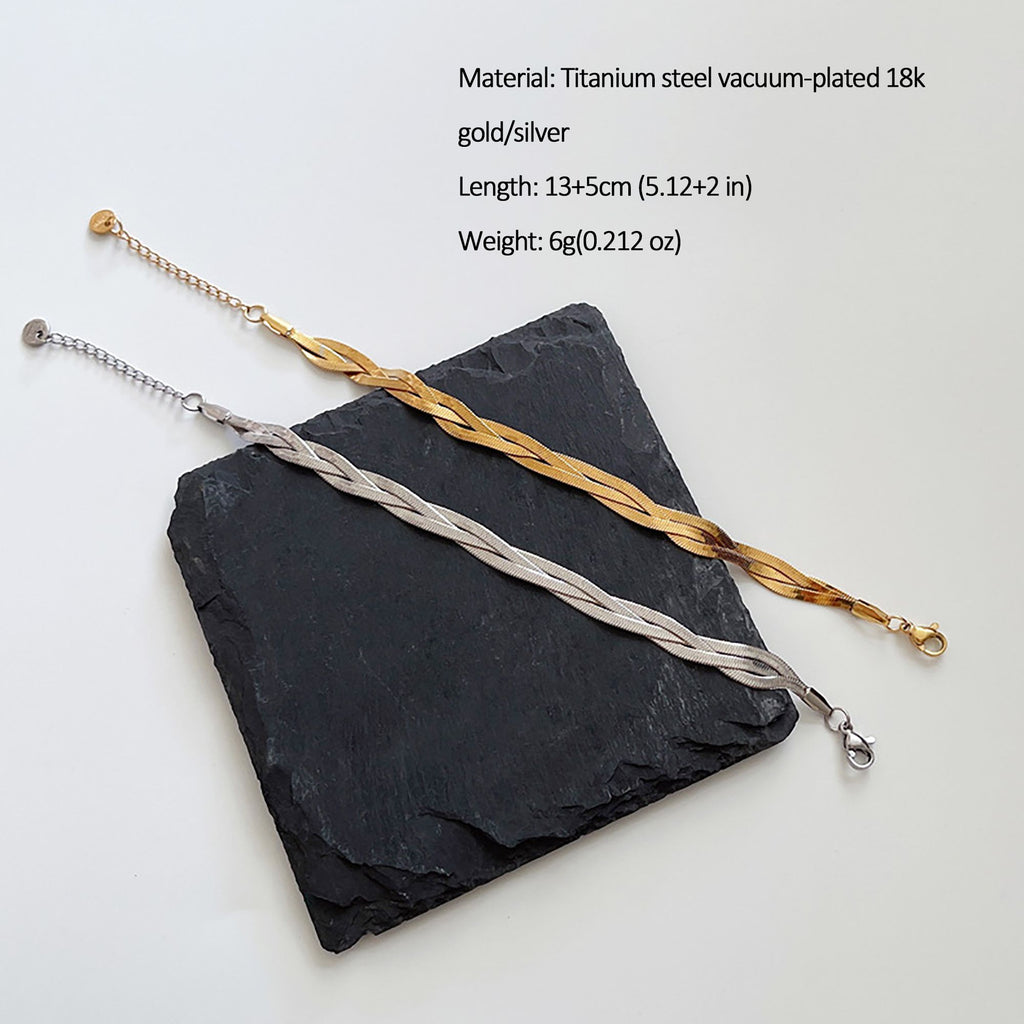 Women's Titanium Steel Braided Bracelet Adjustable Chain for Minimalist Daily Styling