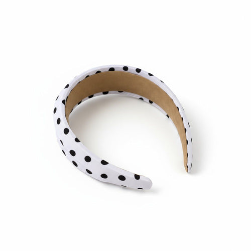 Anna-Kaci 2pcs Polka Dot Padded Headband with Smooth Fabric Finish and Retro Style