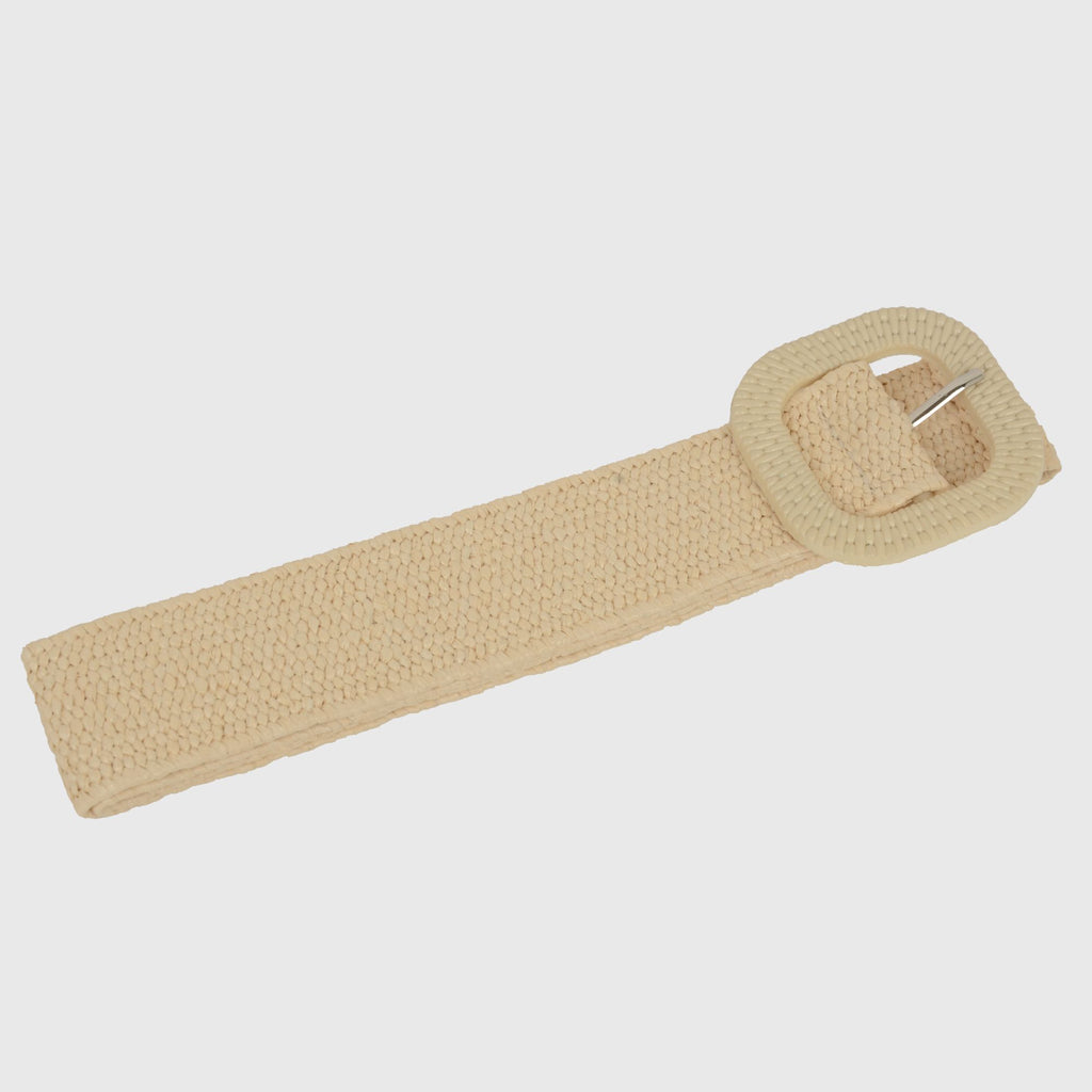 Anna-Kaci Elegant Straw Belt with Matching Woven Buckle