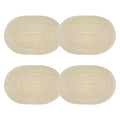 4 Piece Oval Braided Placemats Woven Heat Resistant Dining Table Mats Washable Kitchen Place Mats