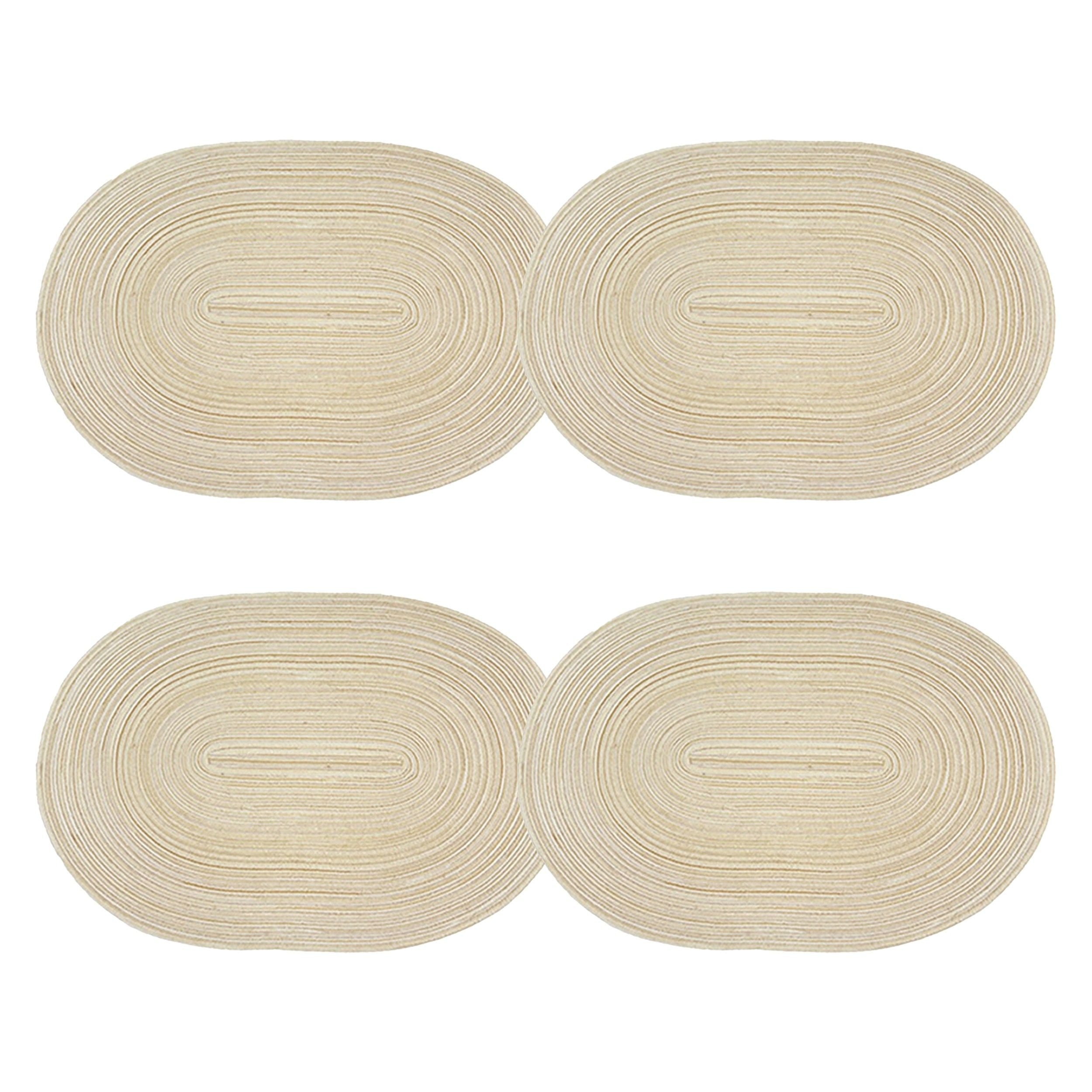 4 Piece Oval Braided Placemats Woven Heat Resistant Dining Table Mats Washable Kitchen Place Mats