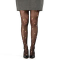 Anna-Kaci Women's Sheer Floral Embroidered Tights with Delicate Blossom Pattern and Stretch Fit