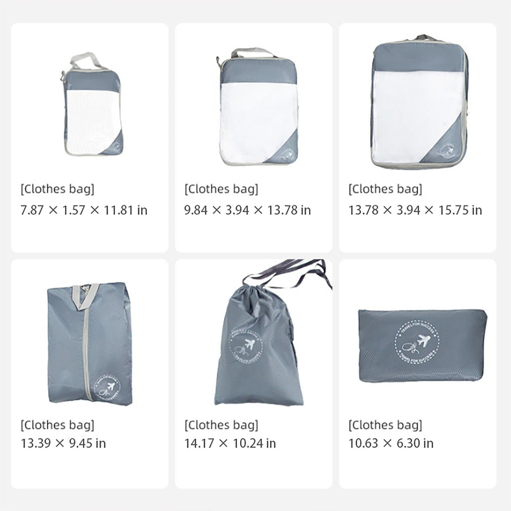 Travel Packing Cube Set with Mesh Panel Zipper Storage Bags Lightweight Organizer Luggage Set Multi Size