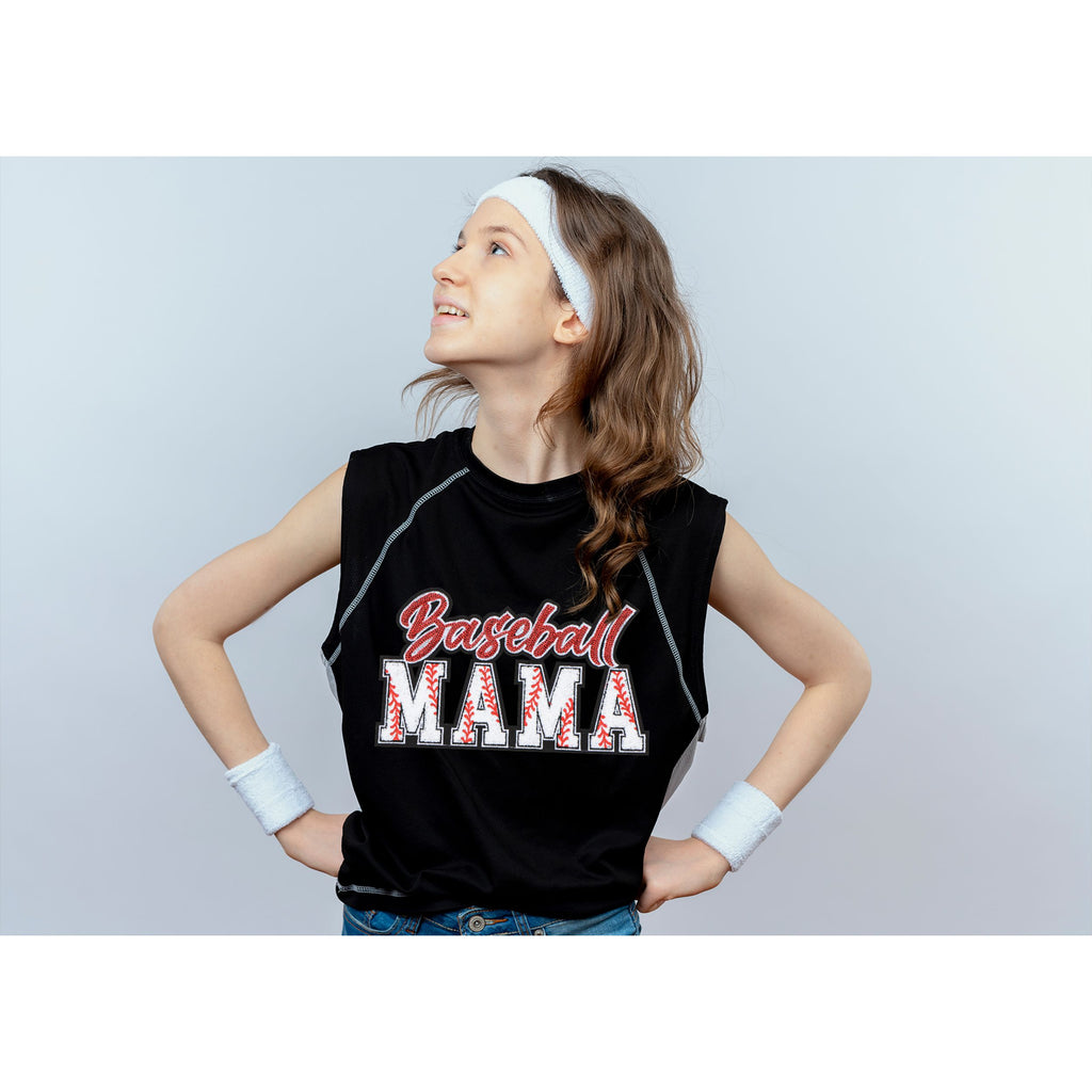 Baseball Mama Sequin Iron On Patches Game Day Applique Large Patch Accessory Clothes Jacket Uniform Backpack DIY Decor