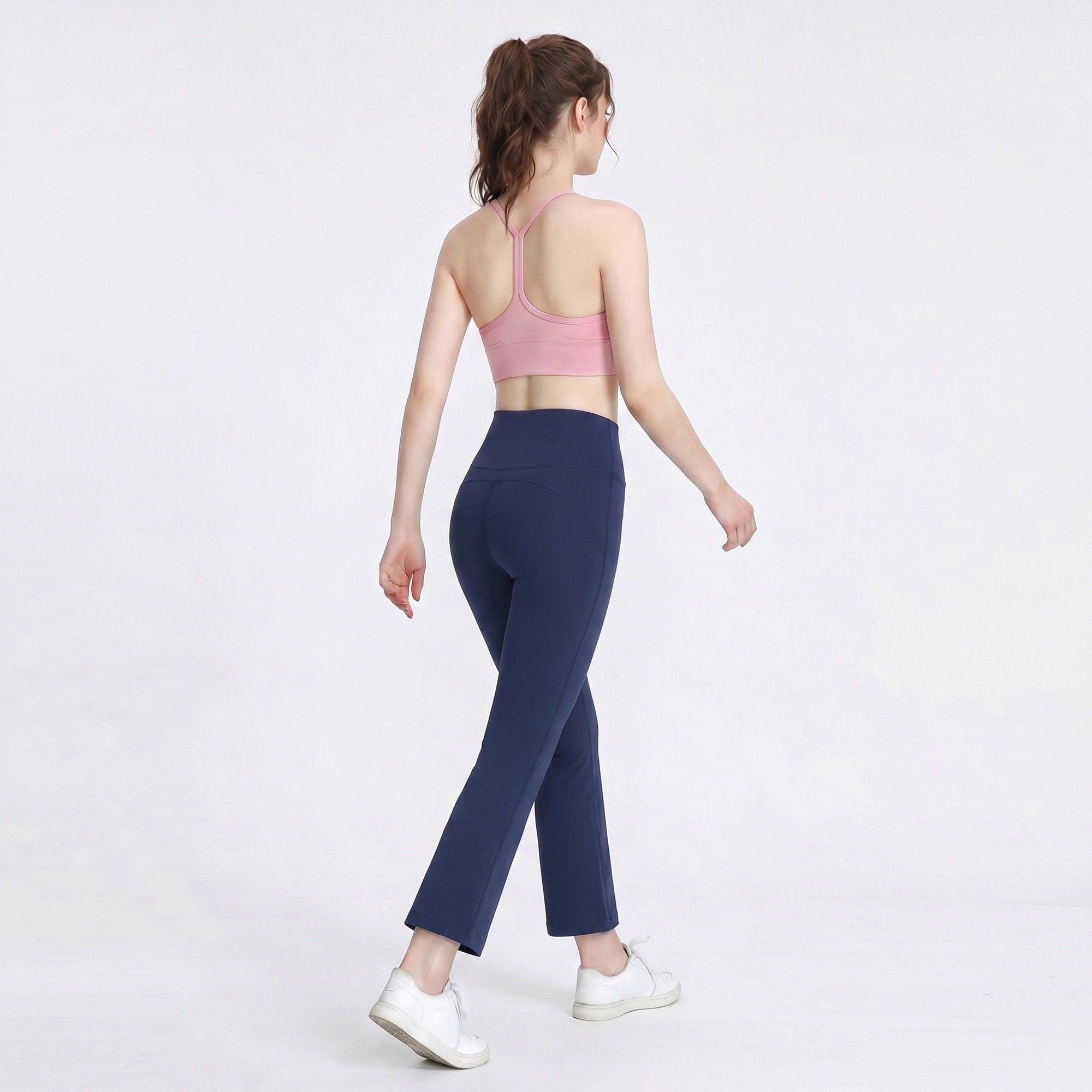 High Waist Flare Yoga Pants with Wide Waistband Smooth Stretch Pull On Workout Lounge Pants