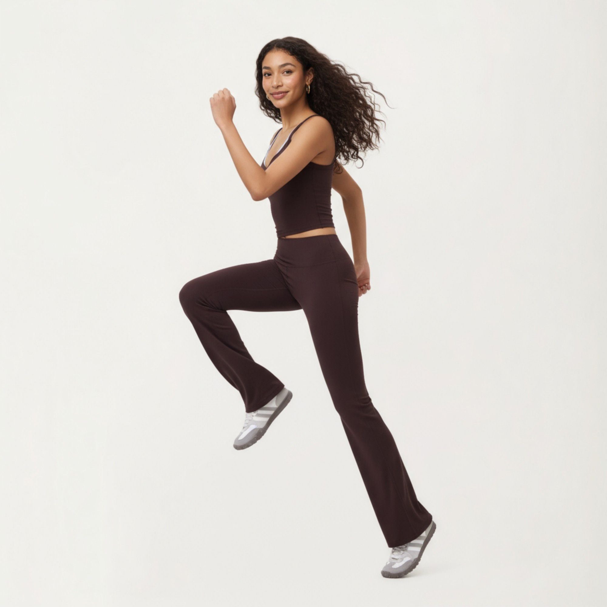 Anna-Kaci Active Women's High Waist Flare Sweatpants with Seamless Stretch Fit