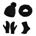 4 Piece Knit Winter Hat Scarf Touchscreen Gloves and Socks Set