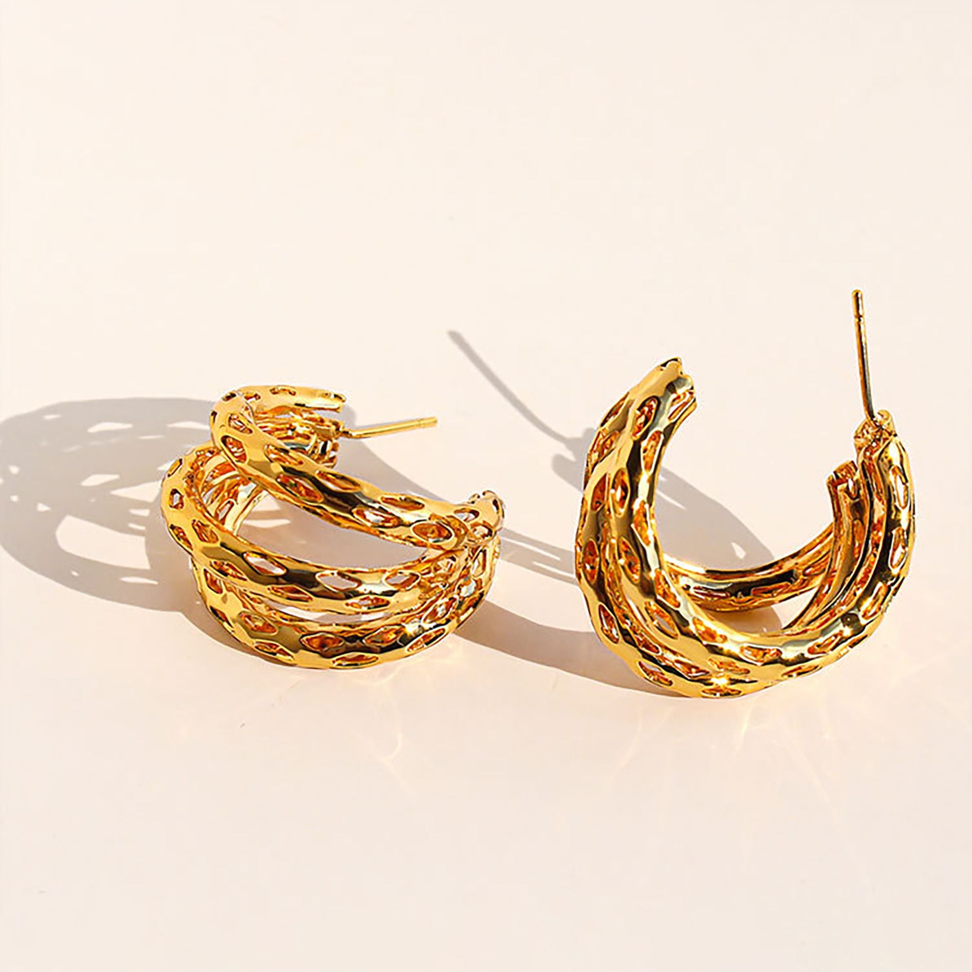 Anna-Kaci Women's Hollow Out Hoop Earrings - 2.5cm Diameter Hoops