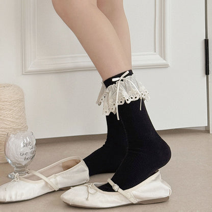 Anna-Kaci Women's Summer Ruffled Lace - Trim Ankle Socks 6Pk
