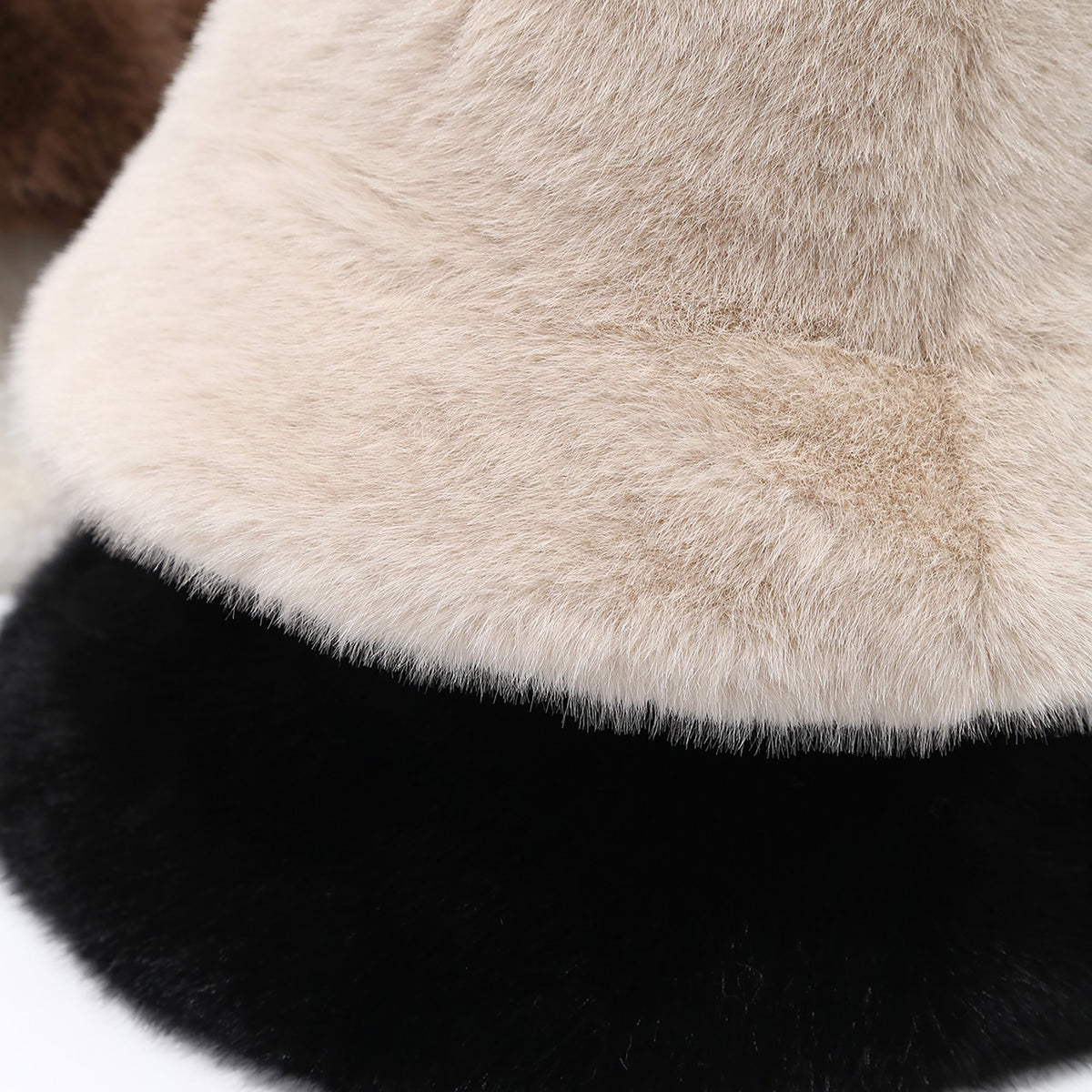 Plush Bunny Ear Bucket Hat Soft Winter Cold Weather Fashion Hat