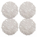 4 Piece Round Lace Placemat Set Metallic PVC Decorative Heat Resistant Table Mats