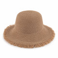 Wide Brim Sun Hat with Frayed Edge and Lightweight Open Weave