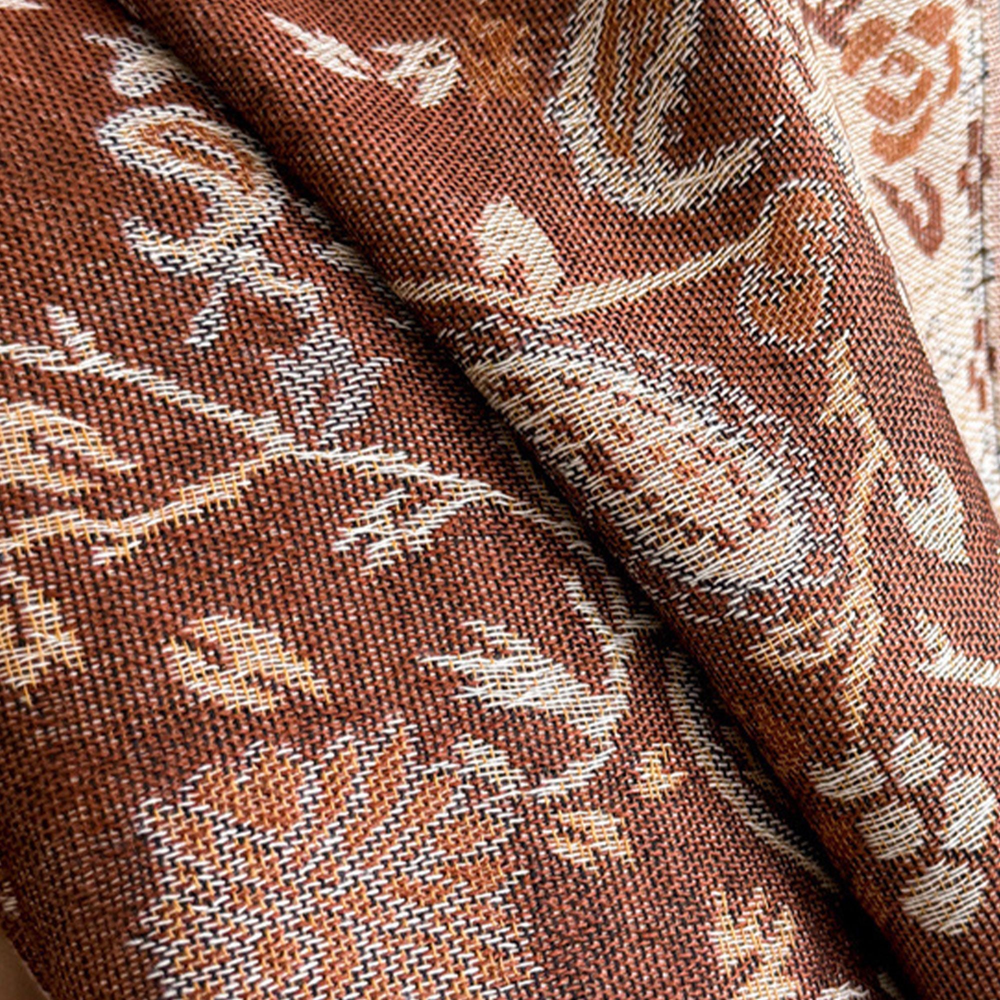 Paisley Scarf with Fringe Trim Soft Wrap Shawl 75*27.5 Inches