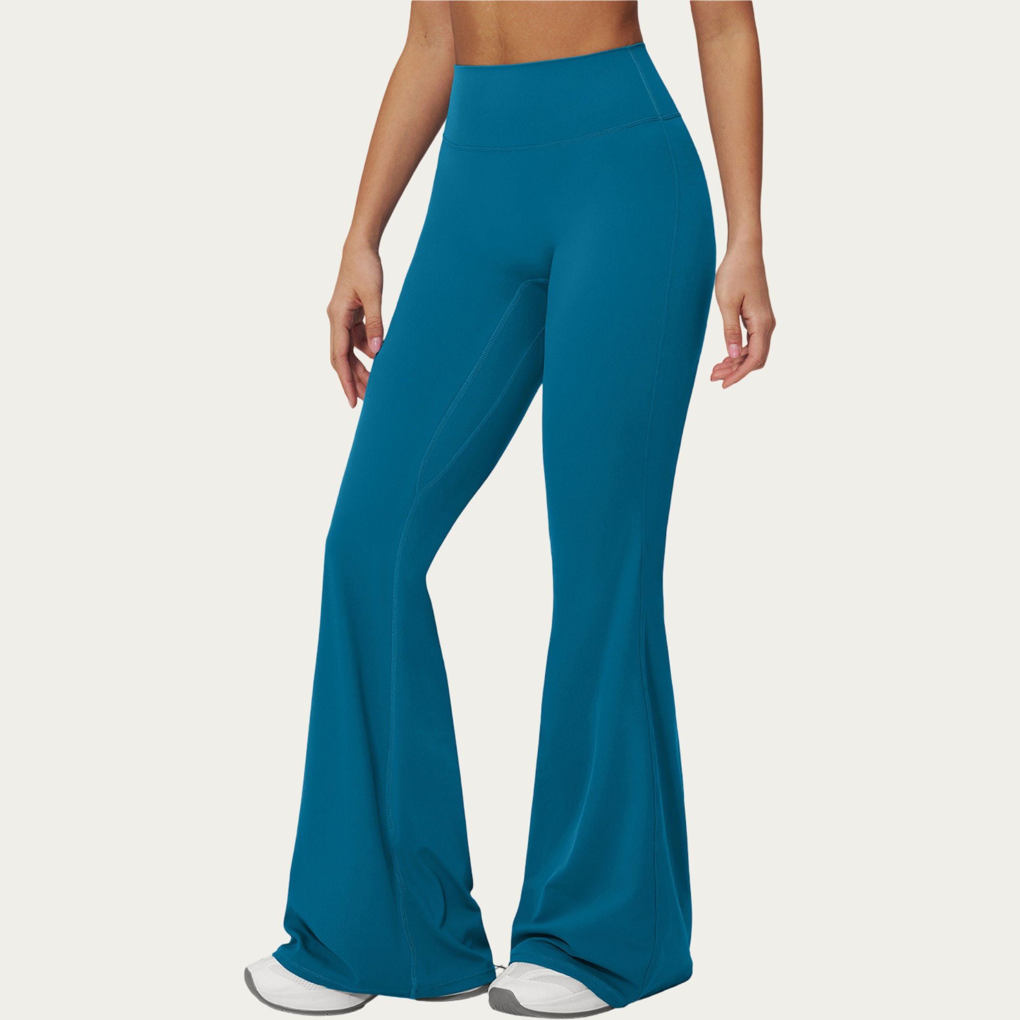 Anna-Kaci Active Women's High Waist Flare Yoga Pants with Wide Leg Stretch Fit and Seam Detail