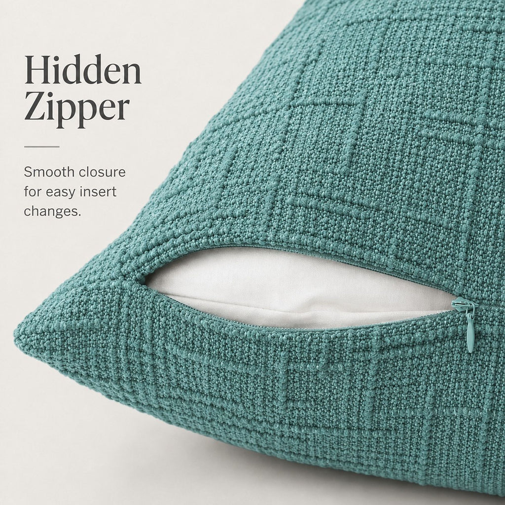 Textured Geometric Decorative Throw Pillow Cover Soft Accent Cushion Cover for Sofa Bed