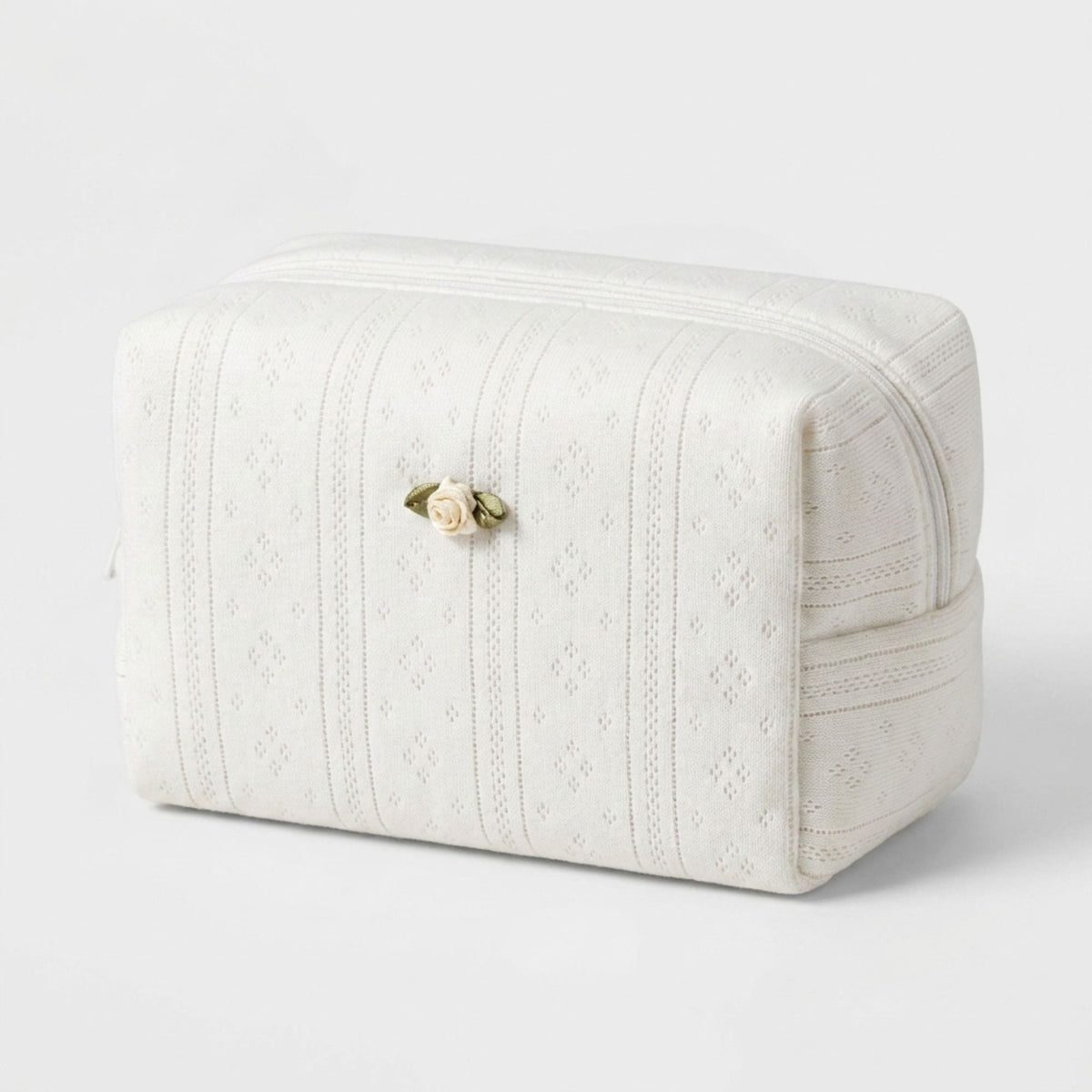Knit Makeup Bag Large Capacity Cosmetic Pouch Travel Toiletry Organizer