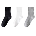 Anna-Kaci Women's Ribbed Crew Socks with Elasticized Top Cuff for Swollen Feet Non-Binding Comfortable Fit 3-Pack