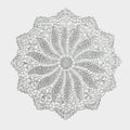 4 Set Round Crochet Lace Placemats with Floral Pattern 11.8 in