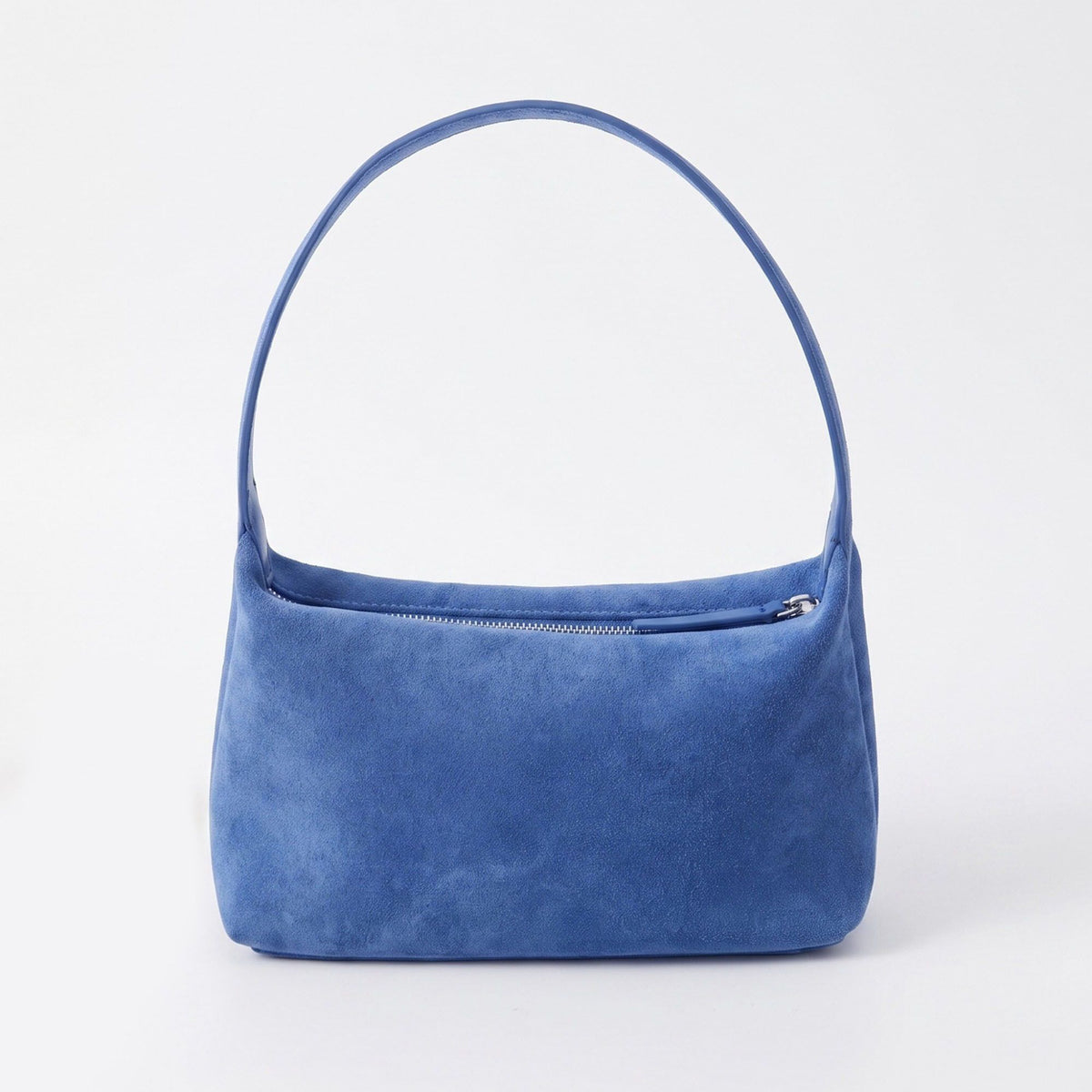 Faux Suede Shoulder Bag with Zipper Closure