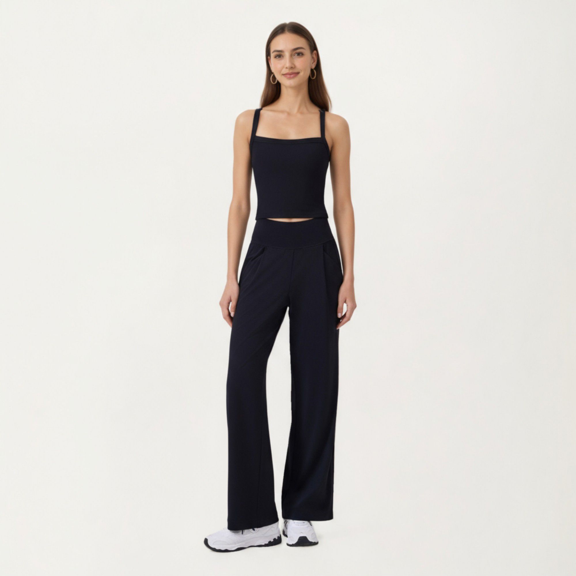 Anna-Kaci Active Women's High Waist Wide Leg Sweatpants with Side Pockets and Smooth Stretch Fabric
