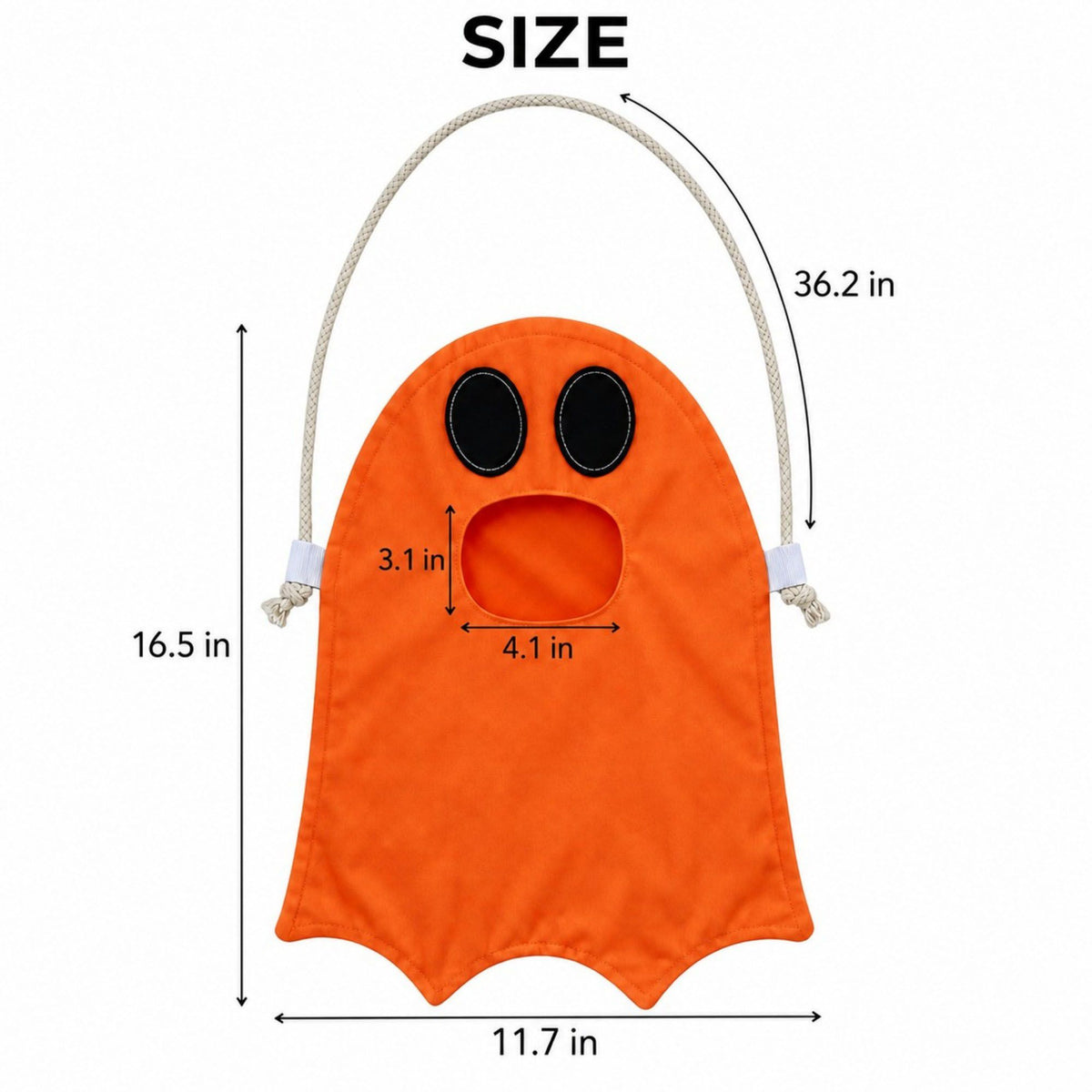 Halloween Ghost Trick or Treat Candy Bag with Shoulder Strap
