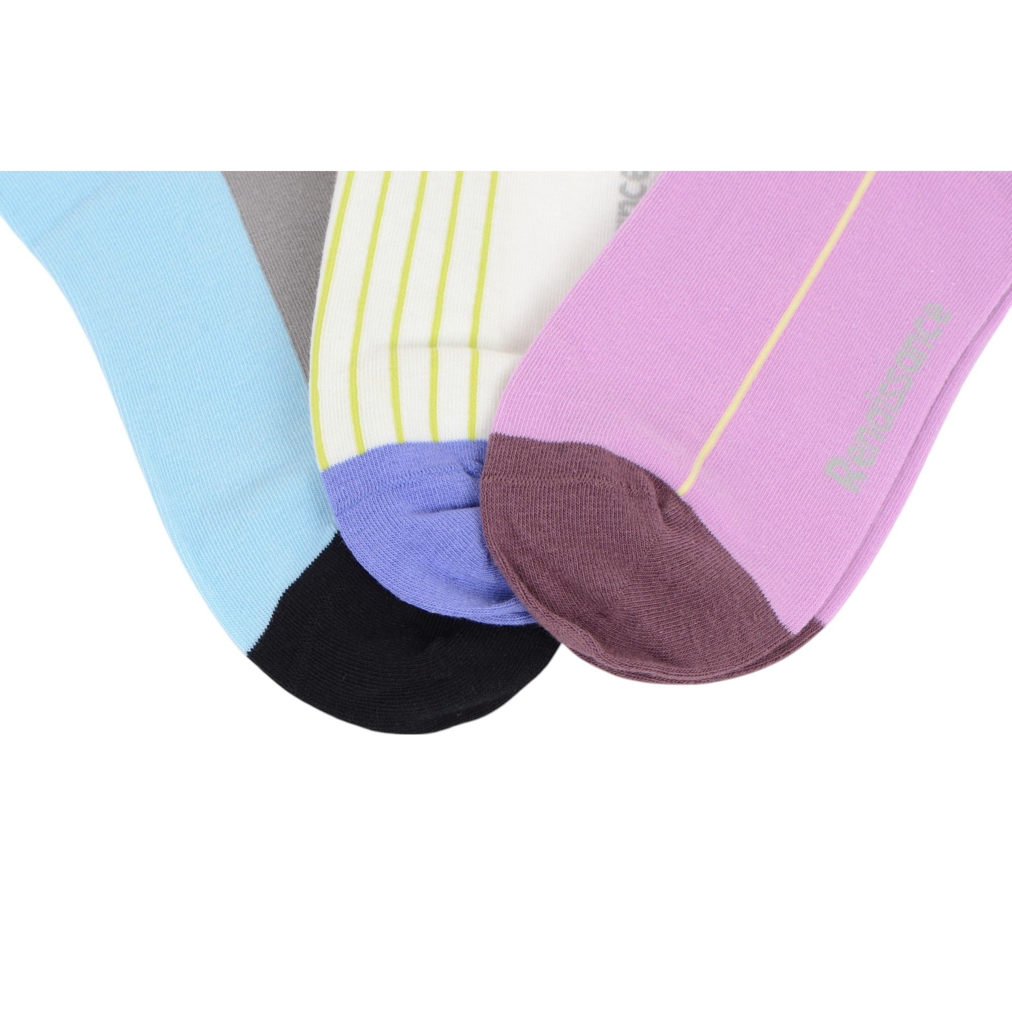 Anna-Kaci Renaissance Women 3-Pair Ankle Socks Set Assorted Patterns Featuring Colorblock, Cartoon Characters, and Butterfly Prints