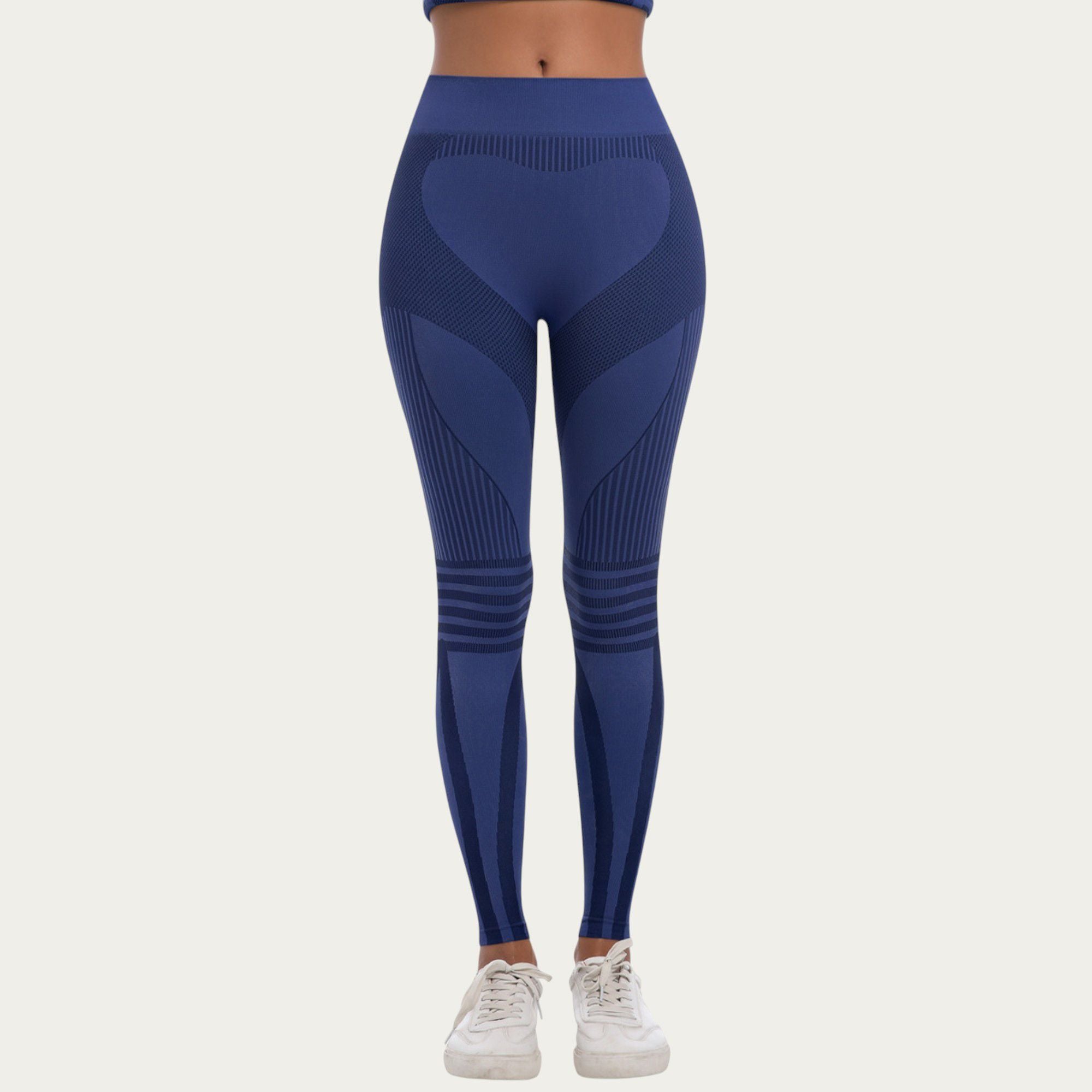 Anna-Kaci Active Women's Seamless High Waist Ribbed Leggings with Sculpting Contour Panels and Compression Fit
