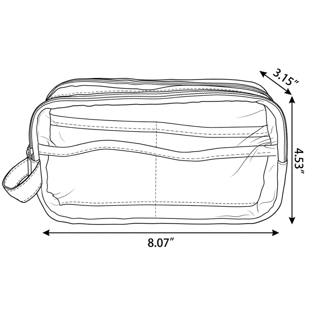 Large Capacity Clear Pencil Case Double Compartment Zipper Pouch with Handle