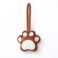 2-Piece Womens Faux Leather Paw Print Bag Charm with Long Hanging Strap and Padded Detail