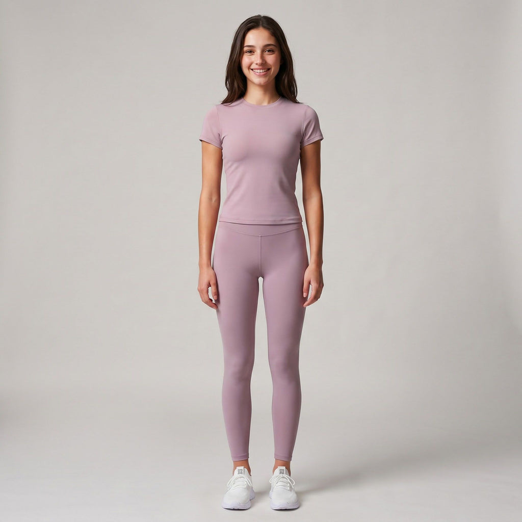 Short Sleeve Workout Top Crew Neck Fitted Activewear T Shirt Yoga Tee