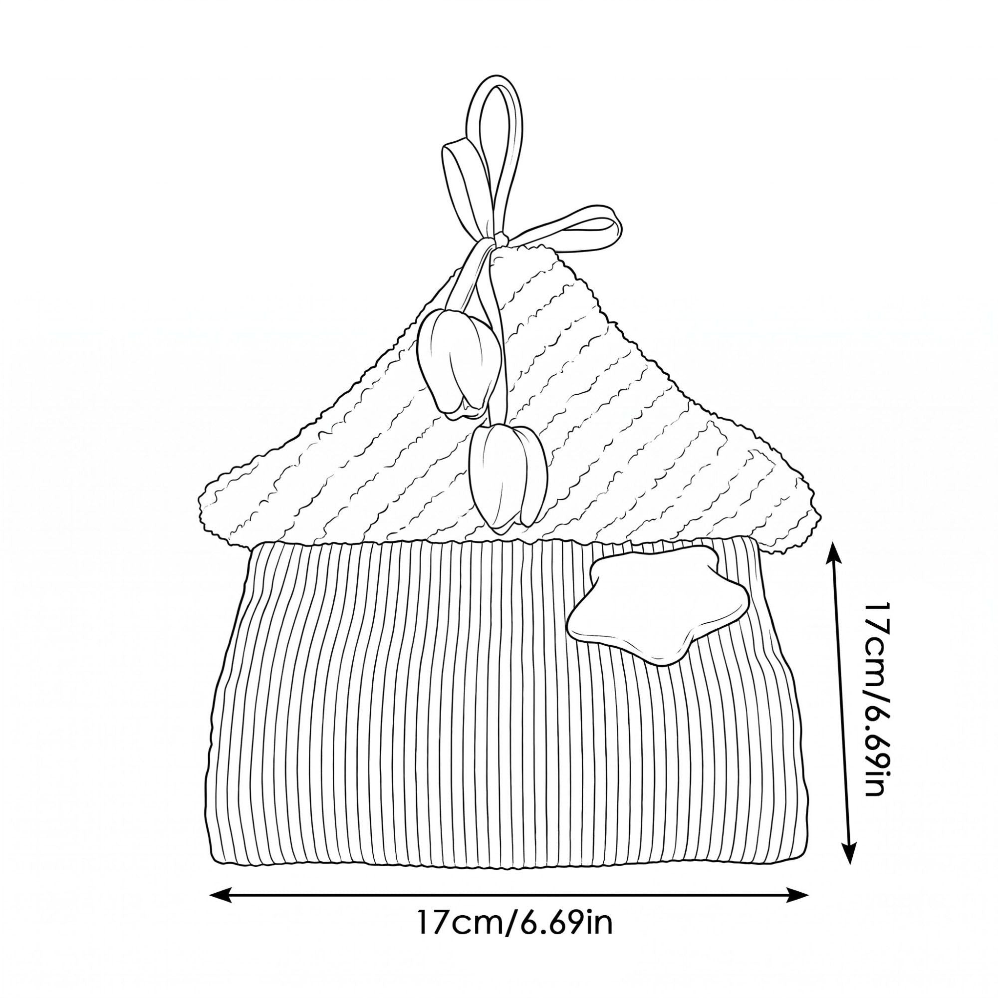Hanging Tissue Holder House Shape Soft Fabric Tissue Dispenser