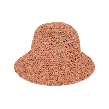 Anna-Kaci Crochet Raffia Sun Hat with Wide Brim and Bow Detail Foldable Summer Beach Hat for Stylish Sun Protection