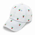Denim Baseball Cap Cherry Embroidered Adjustable Dad Hat