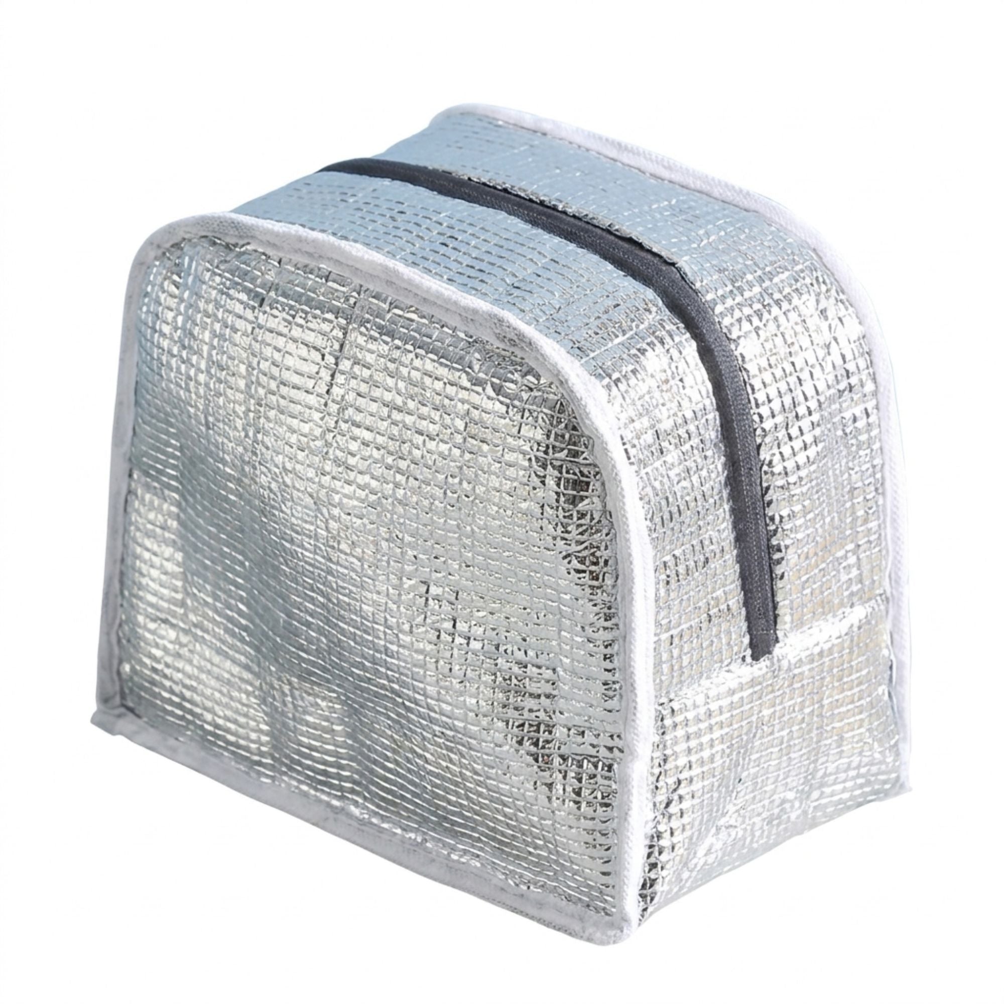 Checkered Insulated Lunch Bag Reusable Zipper Tote with Front Pocket