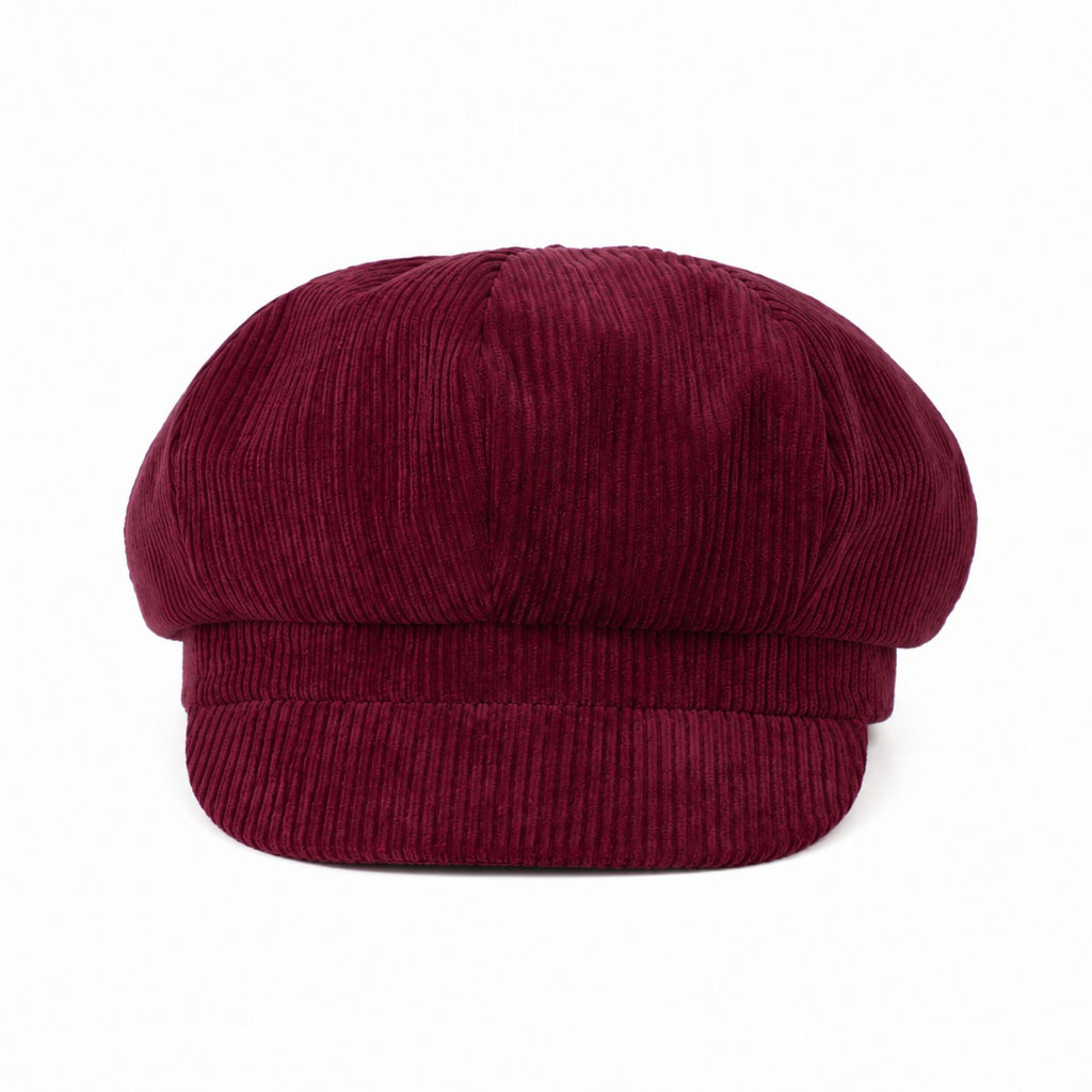 Corduroy Newsboy Cap Vintage Baker Boy Cabbie Hat with Short Brim
