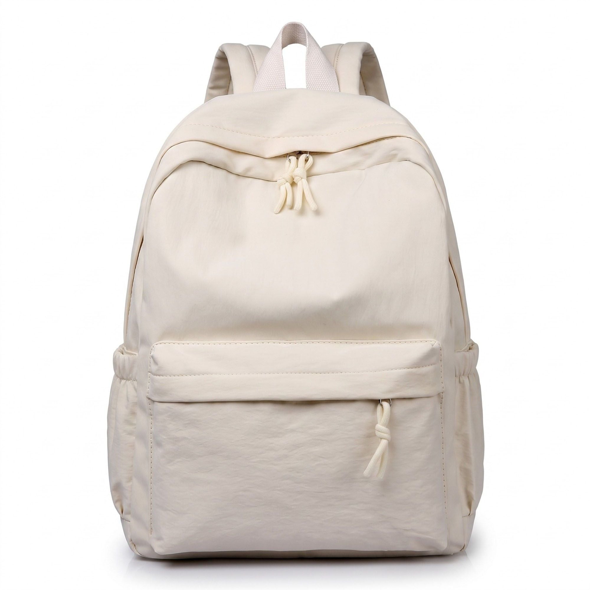 Lightweight Crinkle Multi-Pocket Backpack with Padded Straps and Side Pockets
