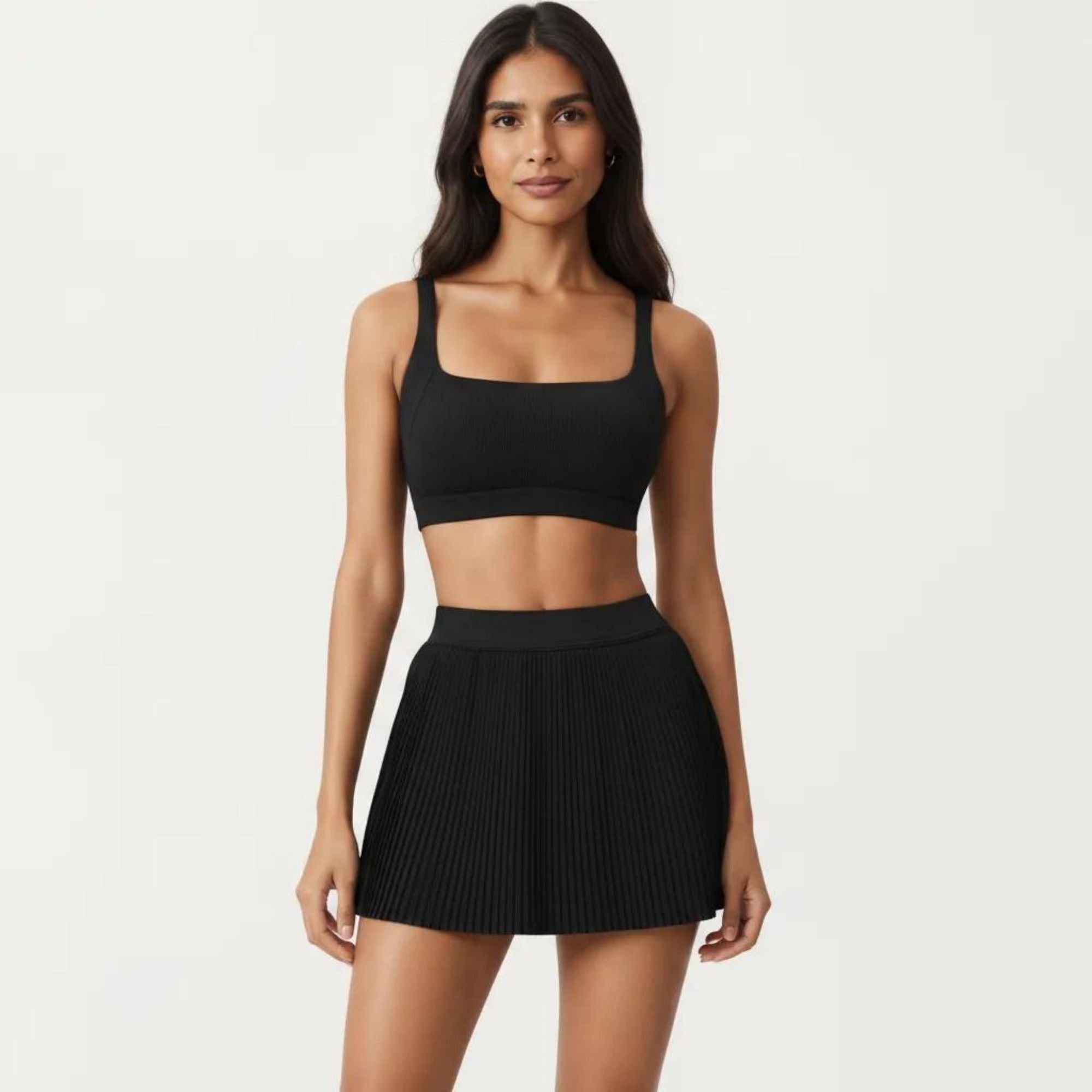 Anna-Kaci Active Women's Crisscross Back Sports Bra with Square Neck and Smooth Stretch Fit