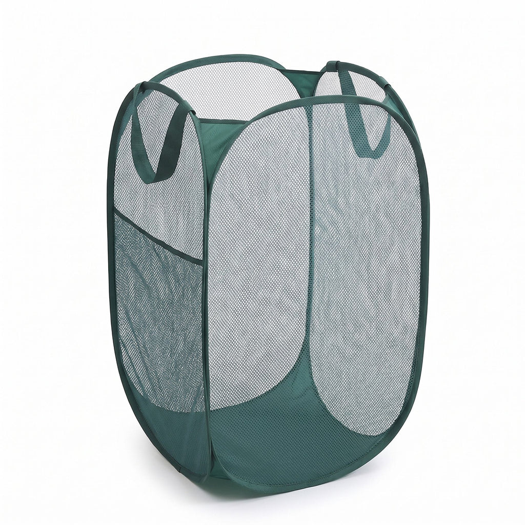 Collapsible Mesh Laundry Hamper Pop Up Clothes Basket Foldable Storage Bin for Bedroom Bathroom